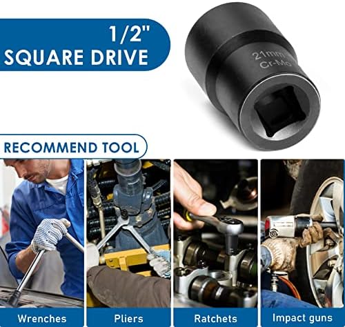 Lug Nut Removal Tool, 10 Piece Lug Nut Extractor Set 1/2 Inch Drive - Image 6
