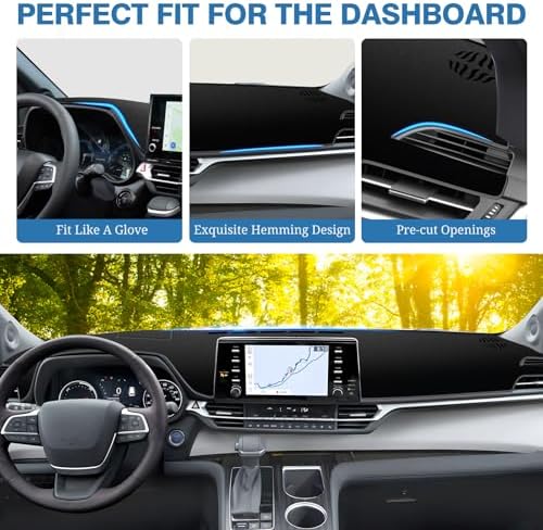 FIILINES Dash Cover for 2021-2025 2026 Toyota Sienna Accessories, LHD Dashboard - Image 4