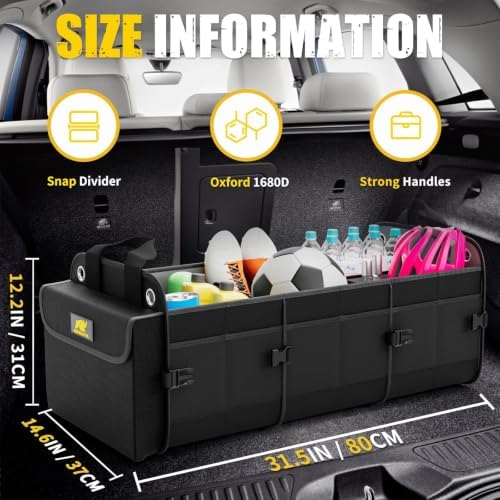 MIKKUPPA Trunk Organizer for SUV - 100L Collapsible Car Organizer - Image 2