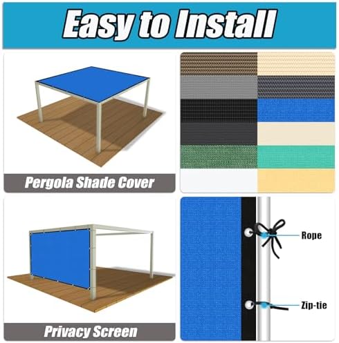 Amagenix 90% Pergola Shade Cover 5' X 14' Sun Shade Cloth - Image 4