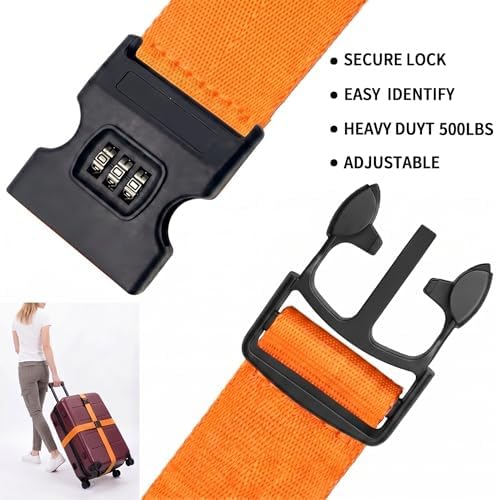 CLOLOP Luggage Strap 2 Pack, Heavy Duty Adjustable Suitcase Belt - Image 2