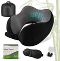 Cirorld Neck Pillow for Traveling, Travel Pillows for Airplanes Pure Black by CIRORLD