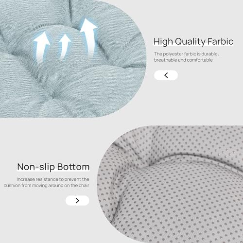Love's cabin Memory Foam Chair Cushions Set of 4, 15.5 Inch, Light Blue - Image 4