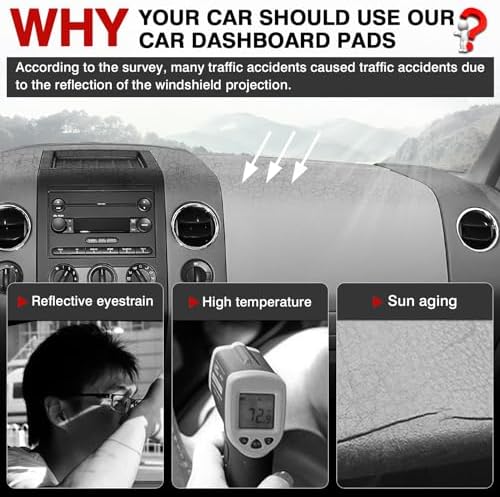 Autorder Dashboard Cover Mat for Ford F150 2004 2005 2006 2007 2008 Accessories - Image 2