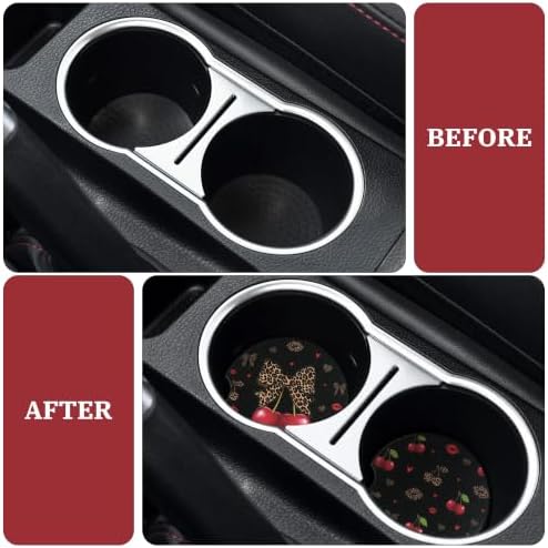 Cheetah Leopard Car Coasters for Cup Holders, Absorbent Coaster for Women - Image 7