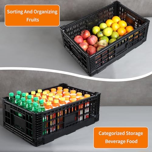 Collapsible Storage Bin Containe，52 Liter Transferheavy duty Black plastic - Image 3
