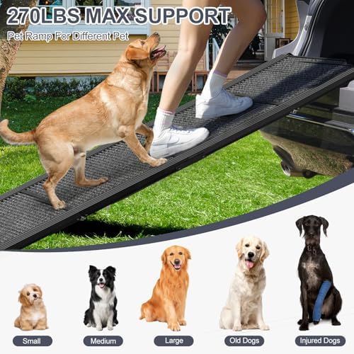 Dog Ramp for Car 71" L × 20" W, Extra-Long & Wide Foldable - Image 2