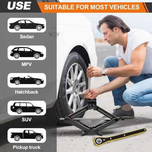 Qimu Car Jack Kit Heavy Duty Scissor Jack - Image 5