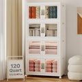 Stackable Storage Bins with Doors & Lids & Wheels by VNVTO
