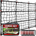 4'x6' Cargo Net for Pickup Truck Bed Stretch to 8'x12' Heavy-Duty 10mm Bed Net by Pamazy
