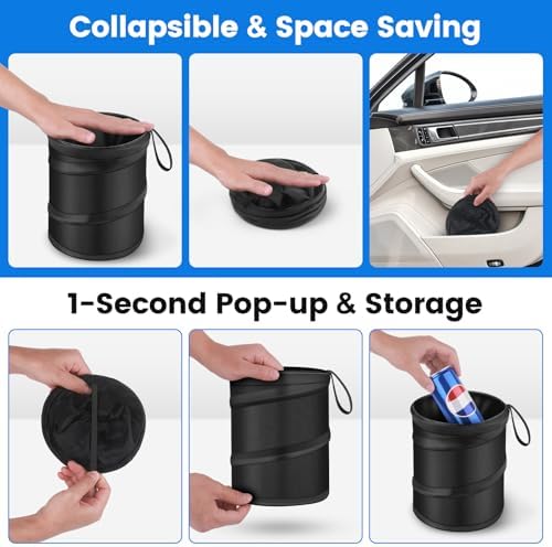 2 Pack Mini Trash Can for Car, Leakproof Pop-Up Car Trash Can - Image 3
