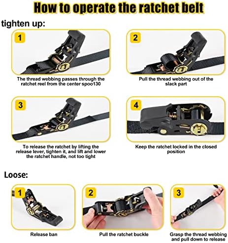 Spare Wheel Strap, Adjustable Ratchet Spare Tire Tie Down Straps Over the Wheel - Image 5