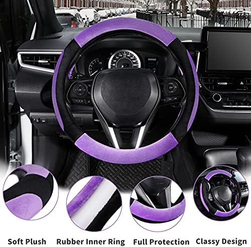SEG Direct Car Steering Wheel Cover 14.5"-15", Plush Velvet Summer Winter - Image 3
