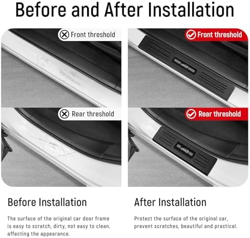 4PCS Door Sill Protector for Honda CRV 2017-2022 Hybrid Accessories Matte Black - Image 2