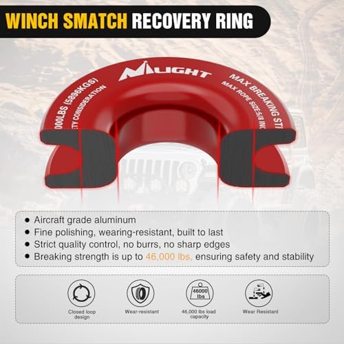 Nilight Synthetic Soft Shackle 1/2" x 24" & Recovery Ring Kit - Image 4