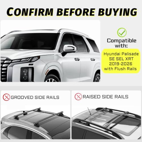 330LB Roof Rack Cross Bars for 2019-2026 Hyundai Palisade SE SEL XRT - Image 2