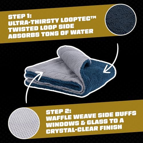 Chemical Guys, Clean Stroke Dual-Sided Glass Towels, 16 x 16 inches - Image 5
