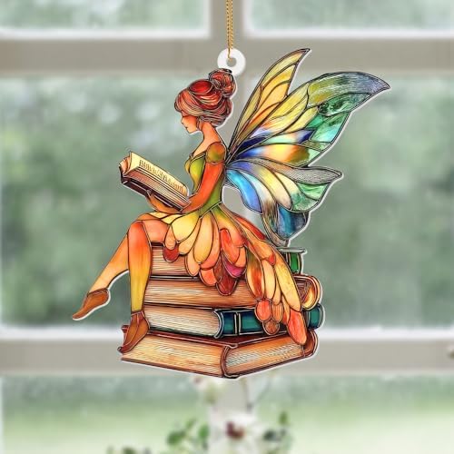 Fairy Stained Glass Style Acrylic Suncatcher, Fairy Ornament Window Hanging - Image 7