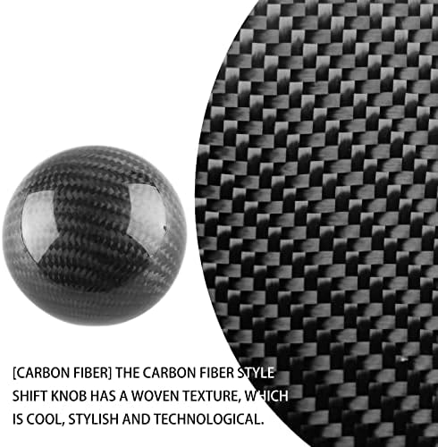 Round Ball Shift Knob 5 6 Speed Carbon Fiber Gear Shifter Knob - Image 5
