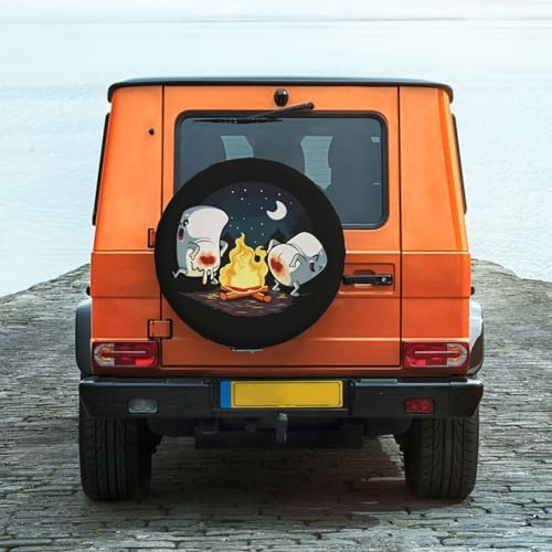 Spare Tire Cover with Marshmallow Campfire Pattern Wheel Covers 14inch - Image 5