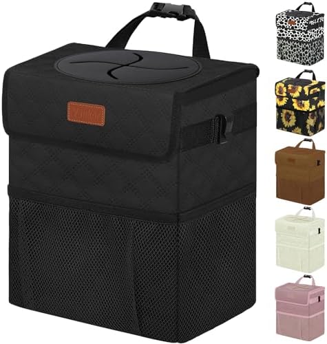 Vankor Car Trash Can with Lid Leak Proof Car Accessories by Vankor