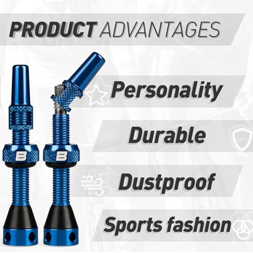 BWSHLF Tubeless Presta Valve Stem 40/44/55/60/65/70/80/100 mm, Super Light - Image 5