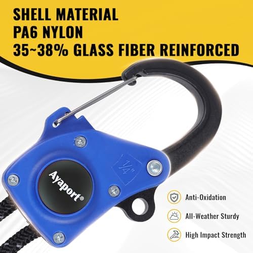 Ayaport 1/4" Adjustable Rope Tie Down Ratchet 4Pack, 15FT Ratchet Rope - Image 2