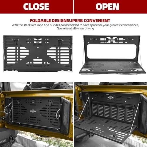 X-Style Tailgate Table for Jeep Wrangler JK JL 2007-2026, US Flag Drop Down - Image 4