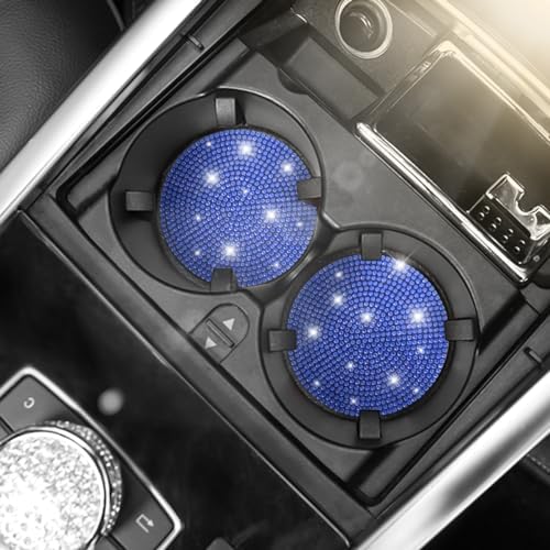 Osilly 2PCS 2.75 Inch Rhinestone Cup Holder Coasters, Dark Blue - Image 6