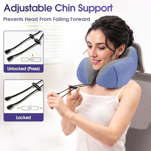 CloudBliss Memory Foam Travel Neck Pillow Airplane, 2 Pack - Image 5