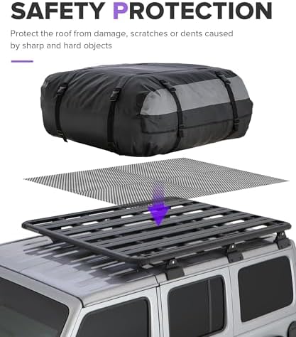 Roof Rack Pads, Car Accessories Universal 51"x43" Roof Cargo Bag Protective Mat - Image 5
