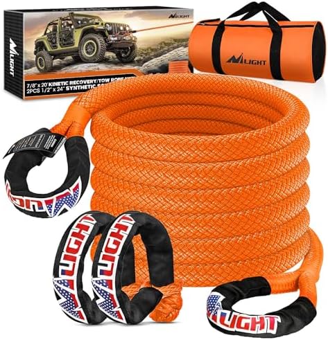 Nilight Kinetic Recovery Tow Rope 7/8" x 20ft by Nilight
