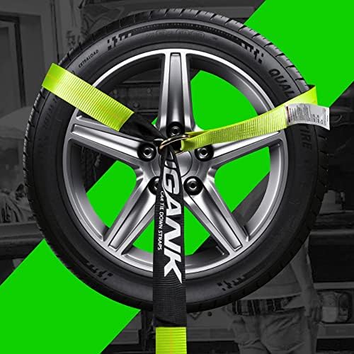 Car Trailer Straps, 4 Pack 2"x96" Tire Straps, Snap Hooks - Image 4