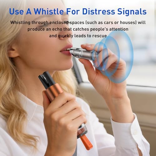 Car Safety Hammer Seatbelt Cutter and Survival Whistle Safe Transparent - Image 5