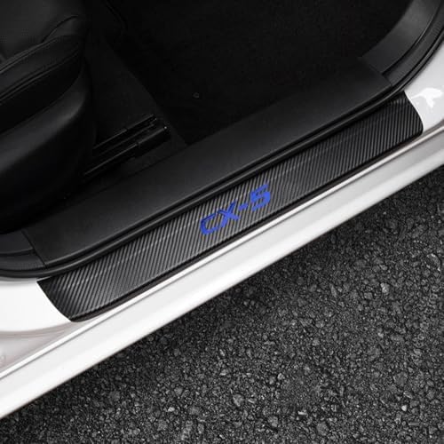 LEXLEY for Mazda 2013-2026 CX-5 Carbon Fiber Style Leather Door Sill Protector by LEXYE