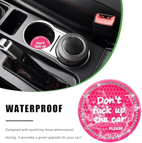 Ziciner 4 Pack Bling Car Cup Holder Coaster, 2.75 Inch Anti-Slip Auto Insert - Image 5