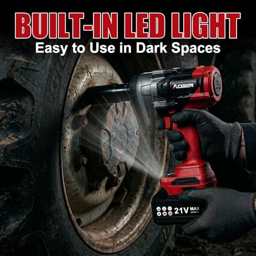AOBEN 1500N.m Cordless Impact Wrench, 1/2" Heavy Duty Impact Gun, 3-Speed - Image 4