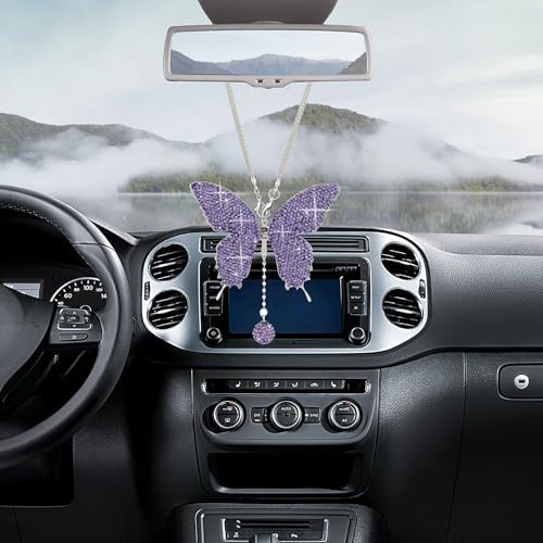 Rhinestone Butterfly Rearview Mirror Ornament - Image 4