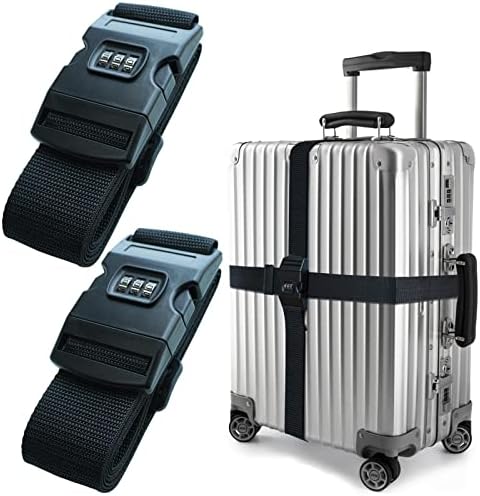 2 PCS Luggage Strap 78" x 2" Suitcase Belts Wide Adjustable Packing Straps by VVEIFO