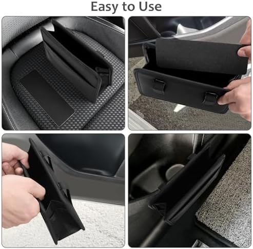 Accmor Collapsible Car Trash Can, Leather Vehicle Garbage Organizer Bin Holder - Image 4