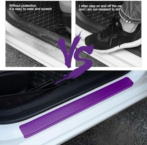 Car Door Sill Protectors, Carbon Fiber Auto Door Edge Guards Sticker, - Image 4