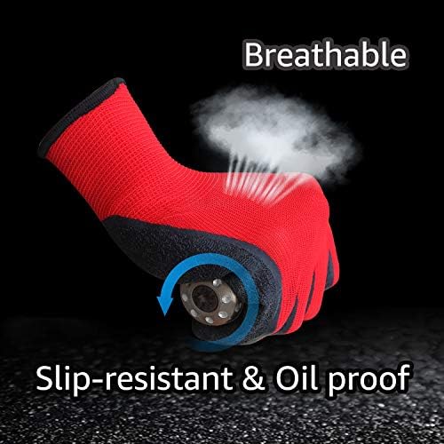 Evridwear Crinkle Latex Rubber Hand Coated Safety Work Gloves - Image 5