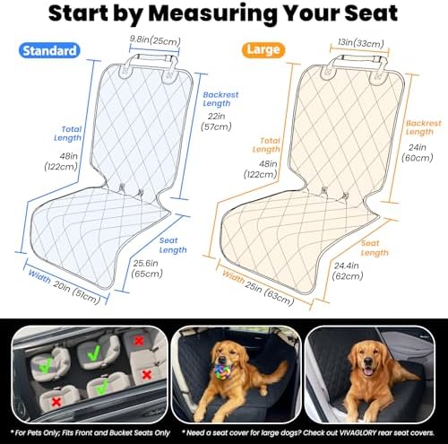 VIVAGLORY Dog Front Seat Cover Car Seat Protector, Heather Black - Image 6