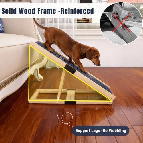 Adjustable Wooden Dog Ramp for Small Dogs, 27.6" Long x 11.8" Wide - Image 3