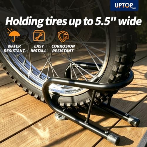 Motorcycle Wheel Chock Stand Kit 5.5" Steel Black 2-Piece - Image 5