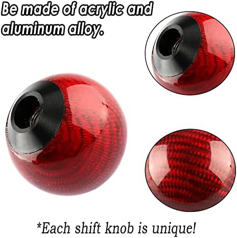 Round Ball Shift Knob 5 6 Speed Carbon Fiber Gear Shifter Knob - Image 3