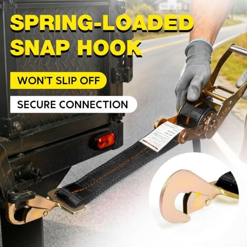 4 Pack Car Tie Down Straps for Trailers, 000 lbs Break Strength, Includes 4 x - Image 4