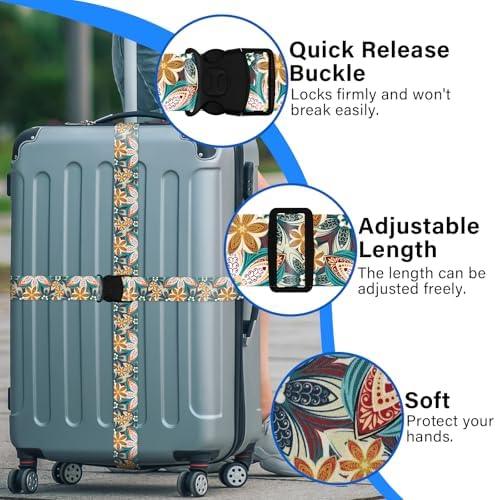 2 Pack Luggage Straps for Suitcases, Adjustable Travel Belt - Image 4