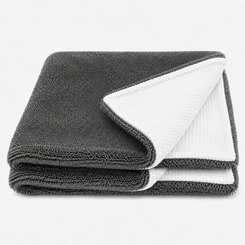 Hybrid Glass Microfiber Towel – Waffle Weave & Plush Dual Action Cleaning Cloth by Unknown