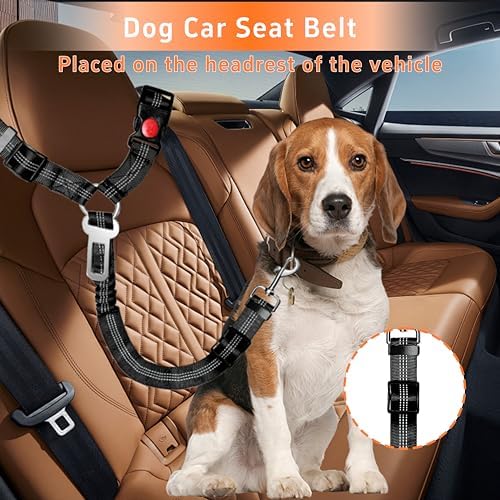 Seyezo Dog Car Seat Belt for Car, 2 Piece Set Retractable Dog Car Harness - Image 3